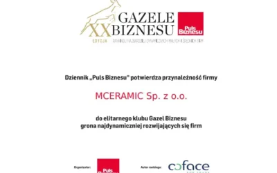 MCeramic zdobyła tytuł GAZELE BIZNESU 2019!