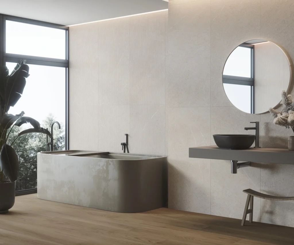 PIEMONTE-SAND-WALL-DEC-SP-60X120_PIEMONTE-SAND-WALL-SP-60X120_BLOOM-KALUA-SP-24X151_AMB_SZ1