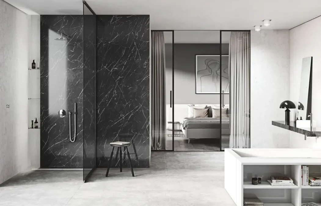  Elegancja i styl w łazience – czarne płytki i armatura jako trendy wnętrzarskie