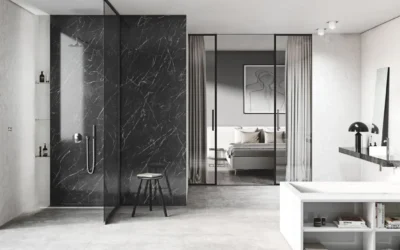  Elegancja i styl w łazience – czarne płytki i armatura jako trendy wnętrzarskie