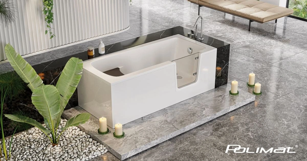 Bathtubs with doors by Polimat – AVO, VOVO and OVI models with warranty